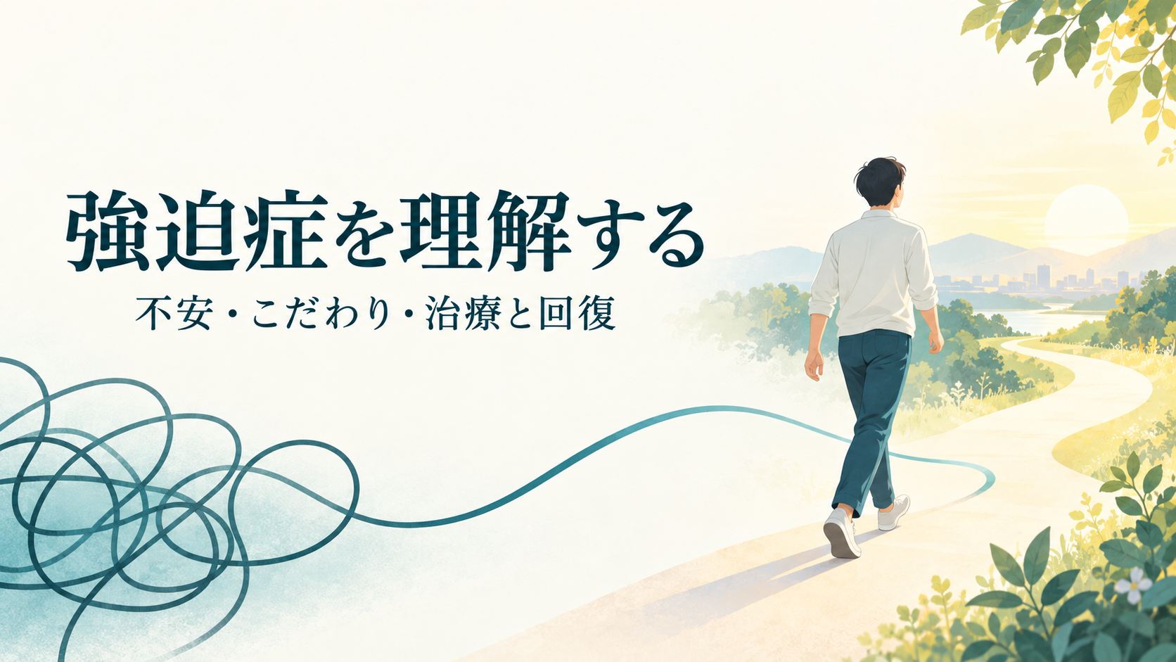 強迫症を理解する―不安・こだわり・治療と回復を描いたタイトル入り画像