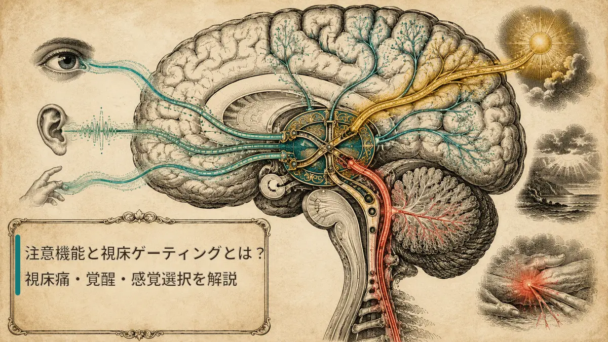 視床ゲーティングによる注意と感覚選択を表す画像