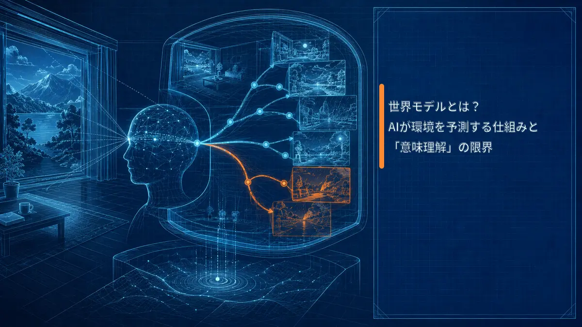 AIが環境を予測する世界モデルを表す画像