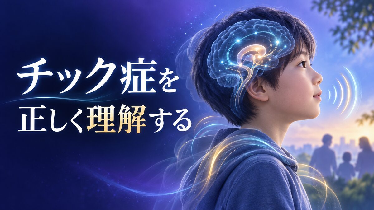 チック症を正しく理解する―子どもと脳の回路を描いたタイトル入りアイキャッチ画像